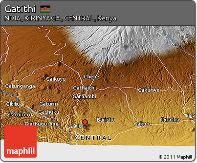 Physical Panoramic Map of Gatithi