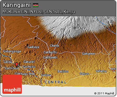 Physical Panoramic Map of Karingaini
