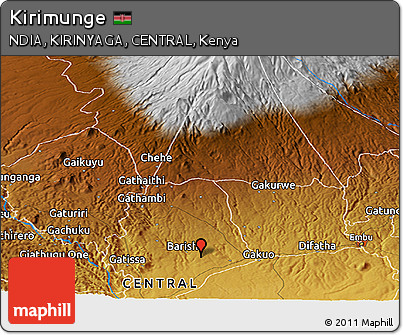 Physical Panoramic Map of Kirimunge