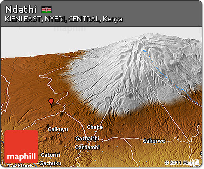 Physical Panoramic Map of Ndathi