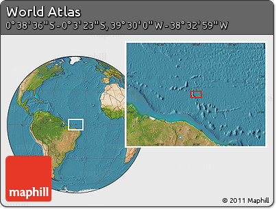 Satellite Location Map of the Area around 0° 21' 0" S, 39° 1' 29" W