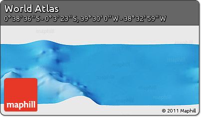 Physical Panoramic Map of the Area around 0° 21' 0" S, 39° 1' 29" W