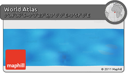 Shaded Relief Panoramic Map of the Area around 0° 21' 0" S, 3° 28' 30" E