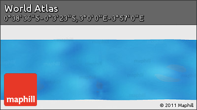 Shaded Relief Panoramic Map of the Area around 0° 21' 0" S, 3° 28' 30" E