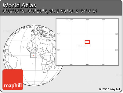 Blank Location Map of the Area around 0° 21' 0" S, 3° 19' 30" W