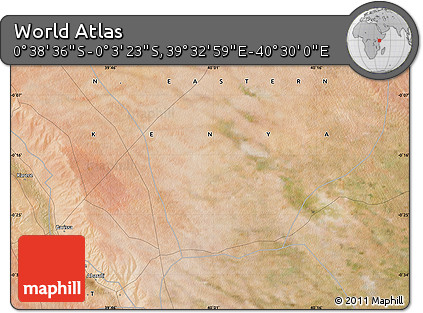 Satellite Map of the Area around 0° 21' 0" S, 40° 1' 29" E