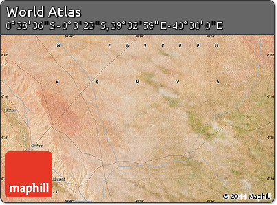 Satellite Map of the Area around 0° 21' 0" S, 40° 1' 29" E