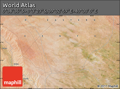 Satellite Map of the Area around 0° 21' 0" S, 40° 1' 29" E