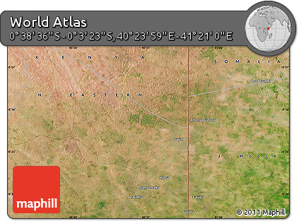 Satellite Map of the Area around 0° 21' 0" S, 40° 52' 30" E