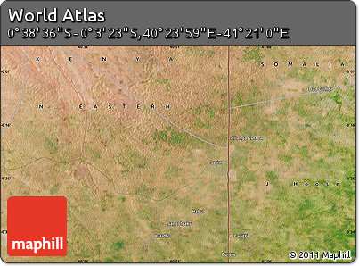 Satellite Map of the Area around 0° 21' 0" S, 40° 52' 30" E