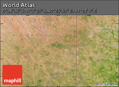 Satellite Map of the Area around 0° 21' 0" S, 40° 52' 30" E