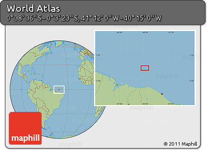 Savanna Style Location Map of the Area around 0° 21' 0" S, 40° 43' 30" W