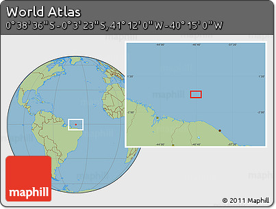 Savanna Style Location Map of the Area around 0° 21' 0" S, 40° 43' 30" W