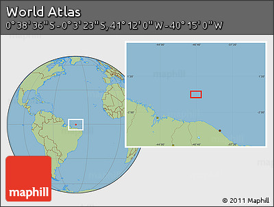 Savanna Style Location Map of the Area around 0° 21' 0" S, 40° 43' 30" W
