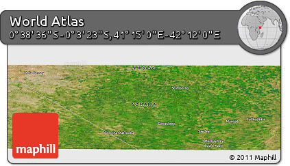 Satellite Panoramic Map of the Area around 0° 21' 0" S, 41° 43' 30" E