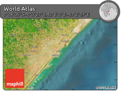 Satellite Map of the Area around 0° 21' 0" S, 42° 34' 30" E