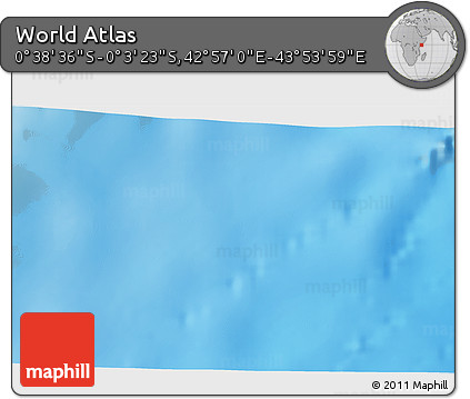 Shaded Relief 3D Map of the Area around 0° 21' 0" S, 43° 25' 29" E