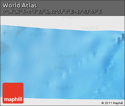Shaded Relief 3D Map of the Area around 0° 21' 0" S, 43° 25' 29" E