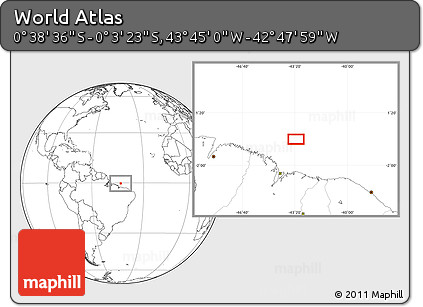 Blank Location Map of the Area around 0° 21' 0" S, 43° 16' 29" W