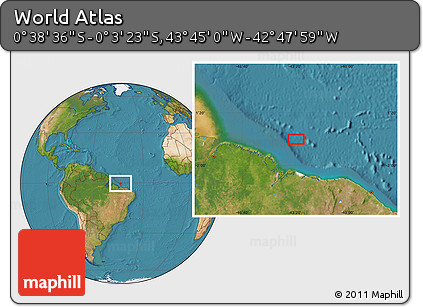 Satellite Location Map of the Area around 0° 21' 0" S, 43° 16' 29" W