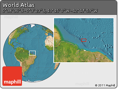 Satellite Location Map of the Area around 0° 21' 0" S, 43° 16' 29" W