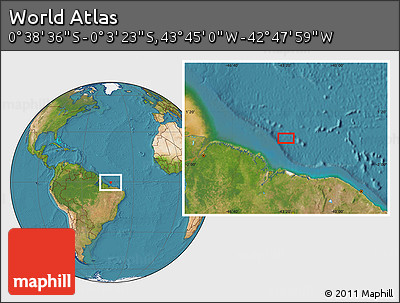 Satellite Location Map of the Area around 0° 21' 0" S, 43° 16' 29" W