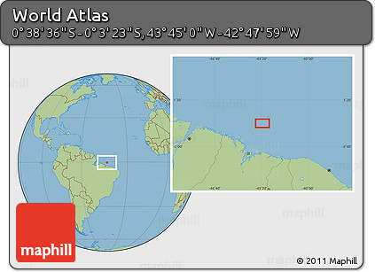 Savanna Style Location Map of the Area around 0° 21' 0" S, 43° 16' 29" W