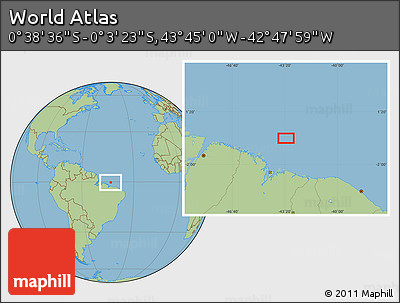 Savanna Style Location Map of the Area around 0° 21' 0" S, 43° 16' 29" W