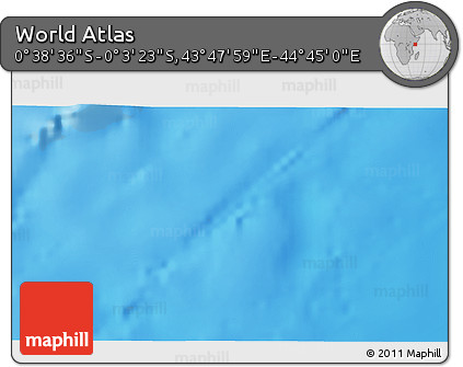 Physical 3D Map of the Area around 0° 21' 0" S, 44° 16' 29" E