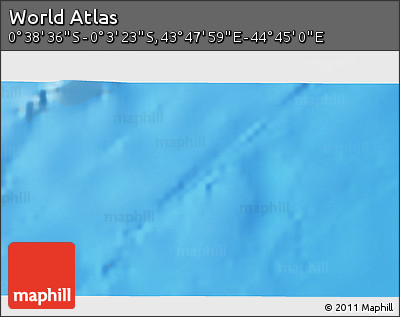 Physical 3D Map of the Area around 0° 21' 0" S, 44° 16' 29" E
