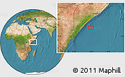 Satellite Location Map of the area around 0° 21' 0" S, 44° 16' 29" E