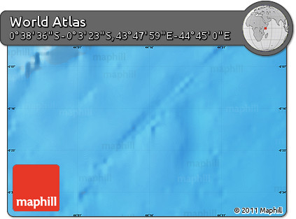 Shaded Relief Map of the Area around 0° 21' 0" S, 44° 16' 29" E