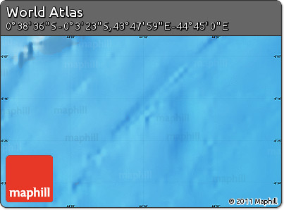 Shaded Relief Map of the Area around 0° 21' 0" S, 44° 16' 29" E