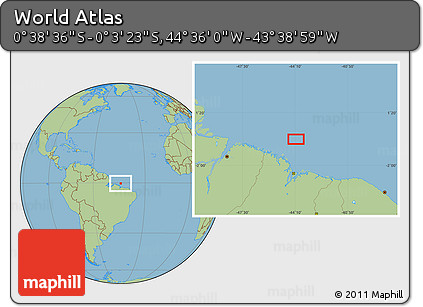 Savanna Style Location Map of the Area around 0° 21' 0" S, 44° 7' 30" W