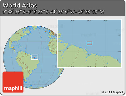 Savanna Style Location Map of the Area around 0° 21' 0" S, 44° 7' 30" W