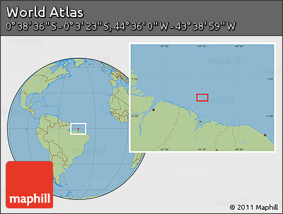 Savanna Style Location Map of the Area around 0° 21' 0" S, 44° 7' 30" W