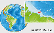 Physical Location Map of the area around 0° 21' 0" S, 44° 58' 30" W
