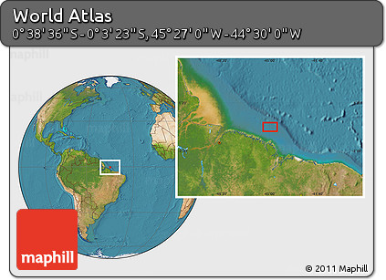 Satellite Location Map of the Area around 0° 21' 0" S, 44° 58' 30" W
