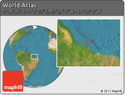 Satellite Location Map of the Area around 0° 21' 0" S, 44° 58' 30" W