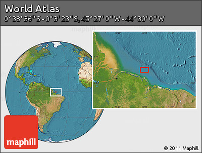 Satellite Location Map of the Area around 0° 21' 0" S, 44° 58' 30" W