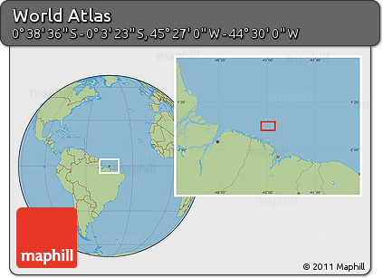 Savanna Style Location Map of the Area around 0° 21' 0" S, 44° 58' 30" W