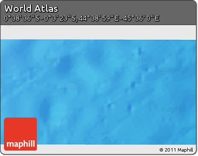 Shaded Relief 3D Map of the Area around 0° 21' 0" S, 45° 7' 30" E