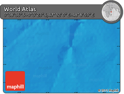 Shaded Relief Map of the Area around 0° 21' 0" S, 47° 40' 29" E