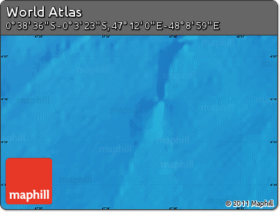 Shaded Relief Map of the Area around 0° 21' 0" S, 47° 40' 29" E
