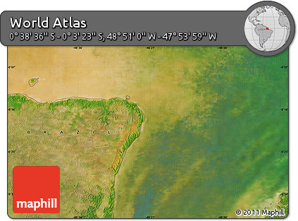 Satellite Map of the Area around 0° 21' 0" S, 48° 22' 30" W