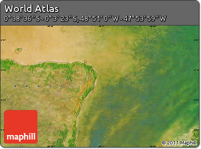 Satellite Map of the Area around 0° 21' 0" S, 48° 22' 30" W