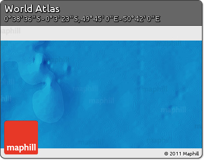 Political 3D Map of the Area around 0° 21' 0" S, 50° 13' 30" E