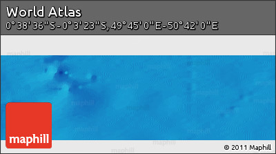 Physical Panoramic Map of the Area around 0° 21' 0" S, 50° 13' 30" E