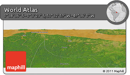 Satellite Panoramic Map of the Area around 0° 21' 0" S, 50° 4' 30" W