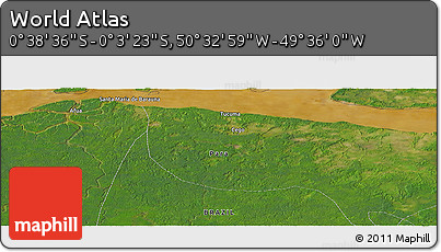Satellite Panoramic Map of the Area around 0° 21' 0" S, 50° 4' 30" W